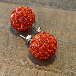 Astro Orange Crystal Stud earrings with Lifts.